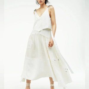 ZARA ATELIER OYSTER WHITE STUDDED BEADED DRESS LIMITED EDITION